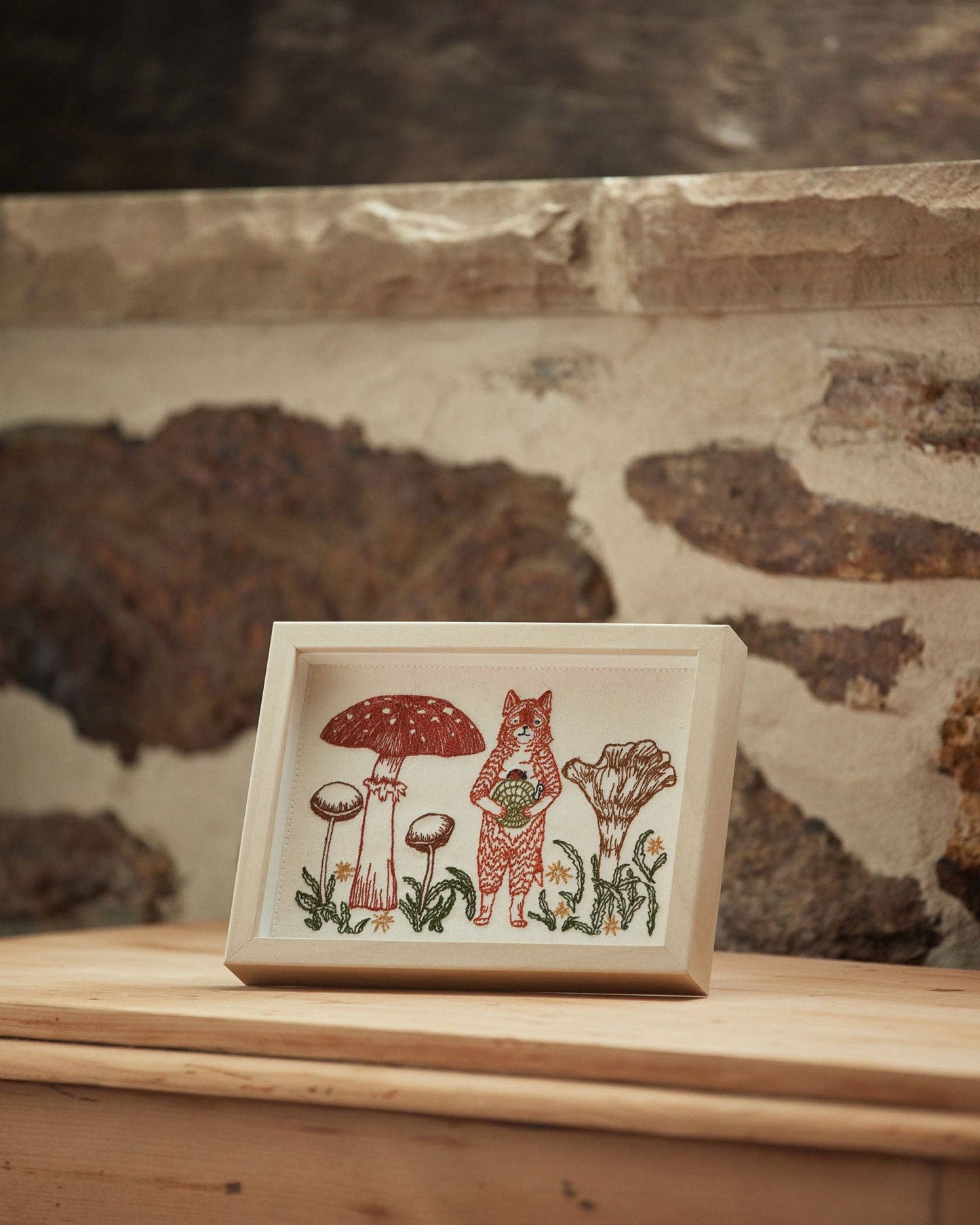 Fox with Mushrooms Card