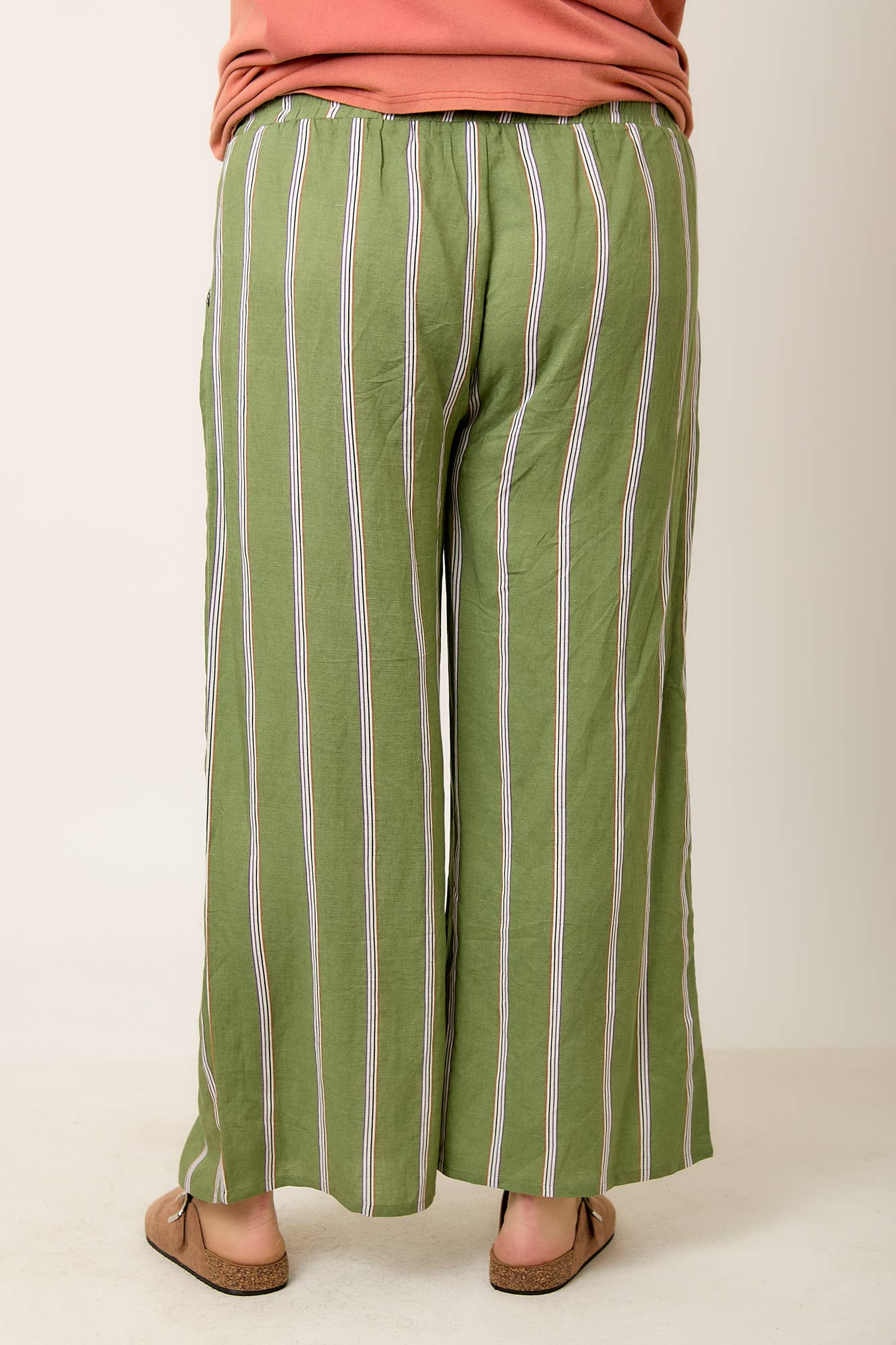 Elastic Waist Striped Pants