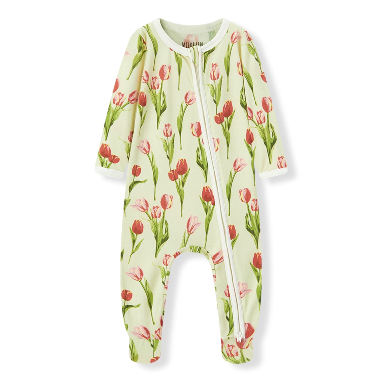 Luxe Stretch Zipper Footed Romper - Tulip