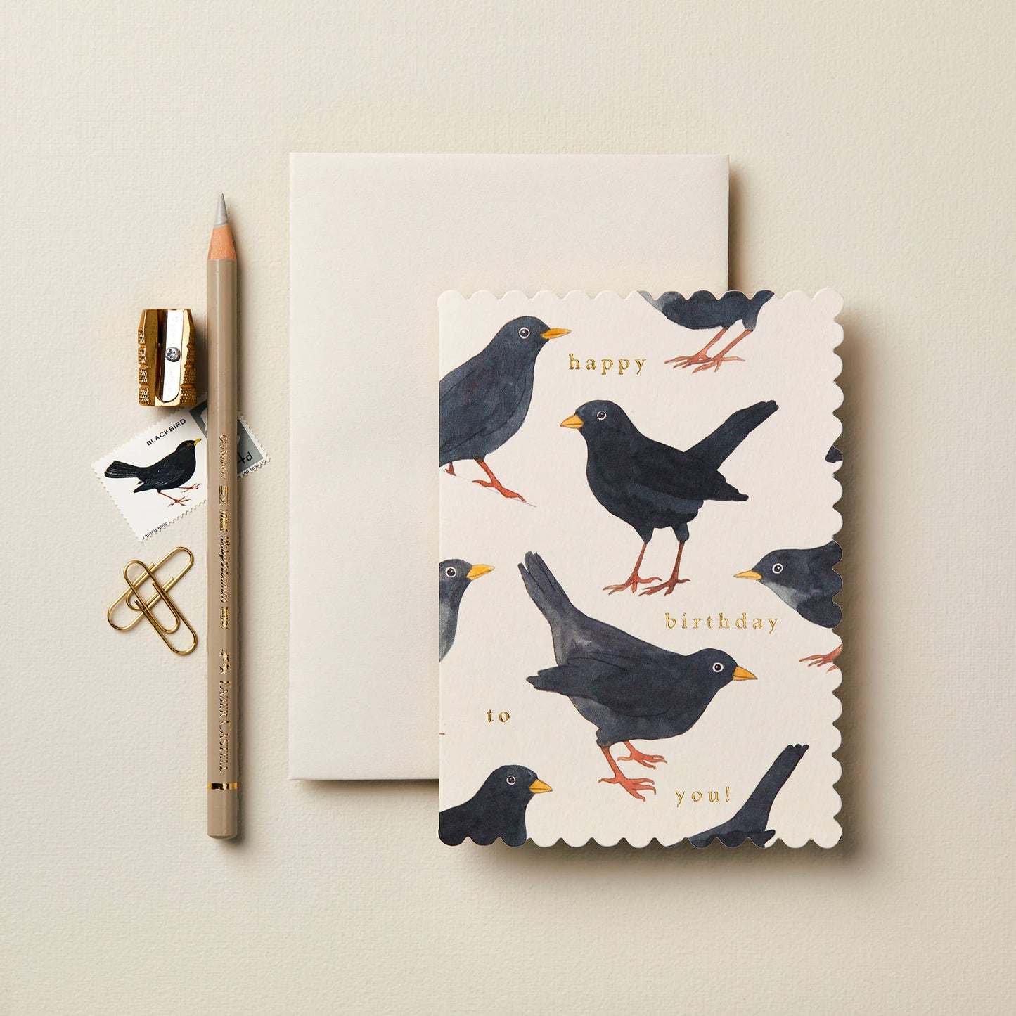 Blackbird Birthday Card