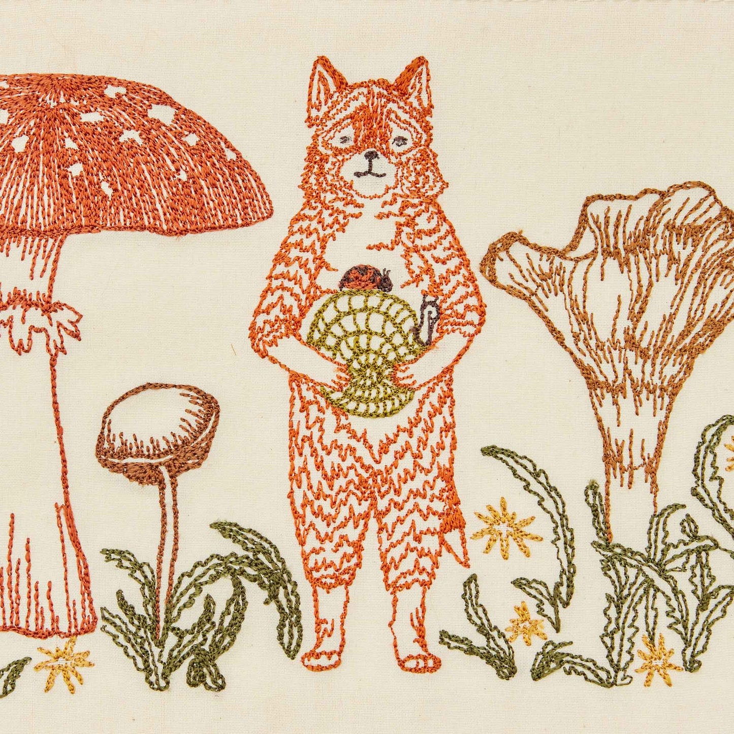 Fox with Mushrooms Card
