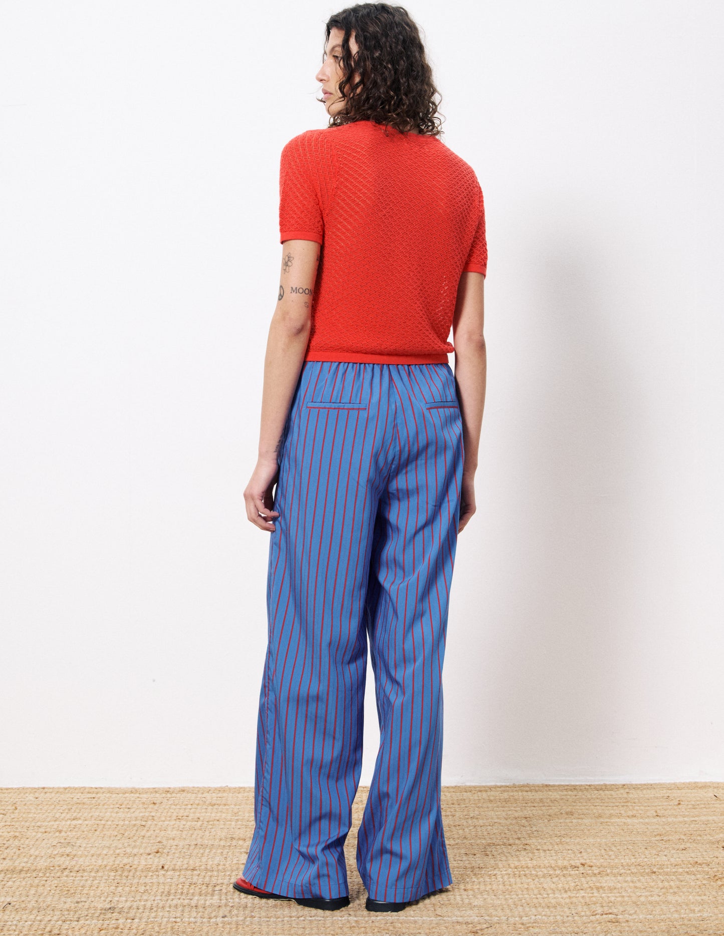 Edeline Striped Drawstring Waist Pants