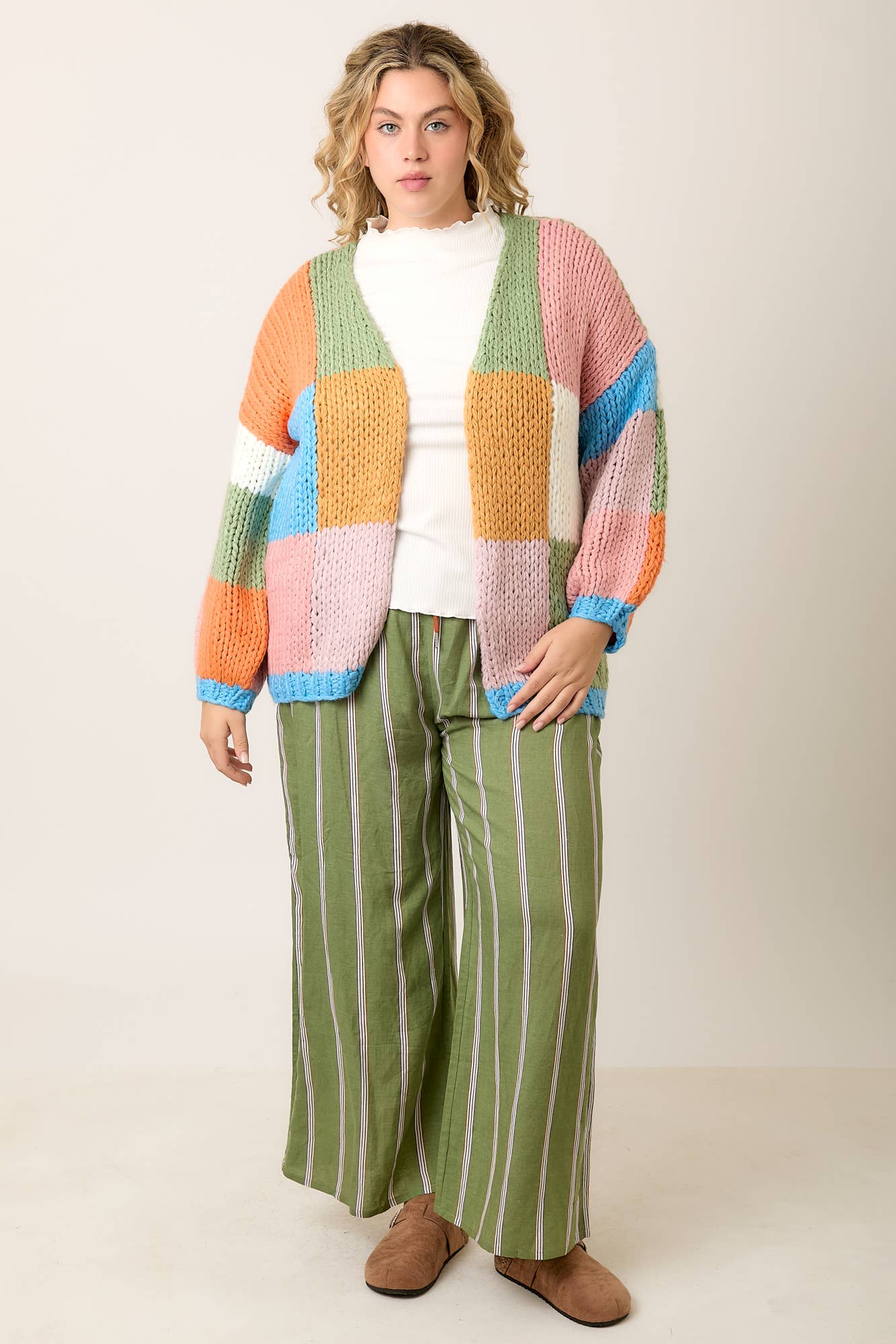 Elastic Waist Striped Pants