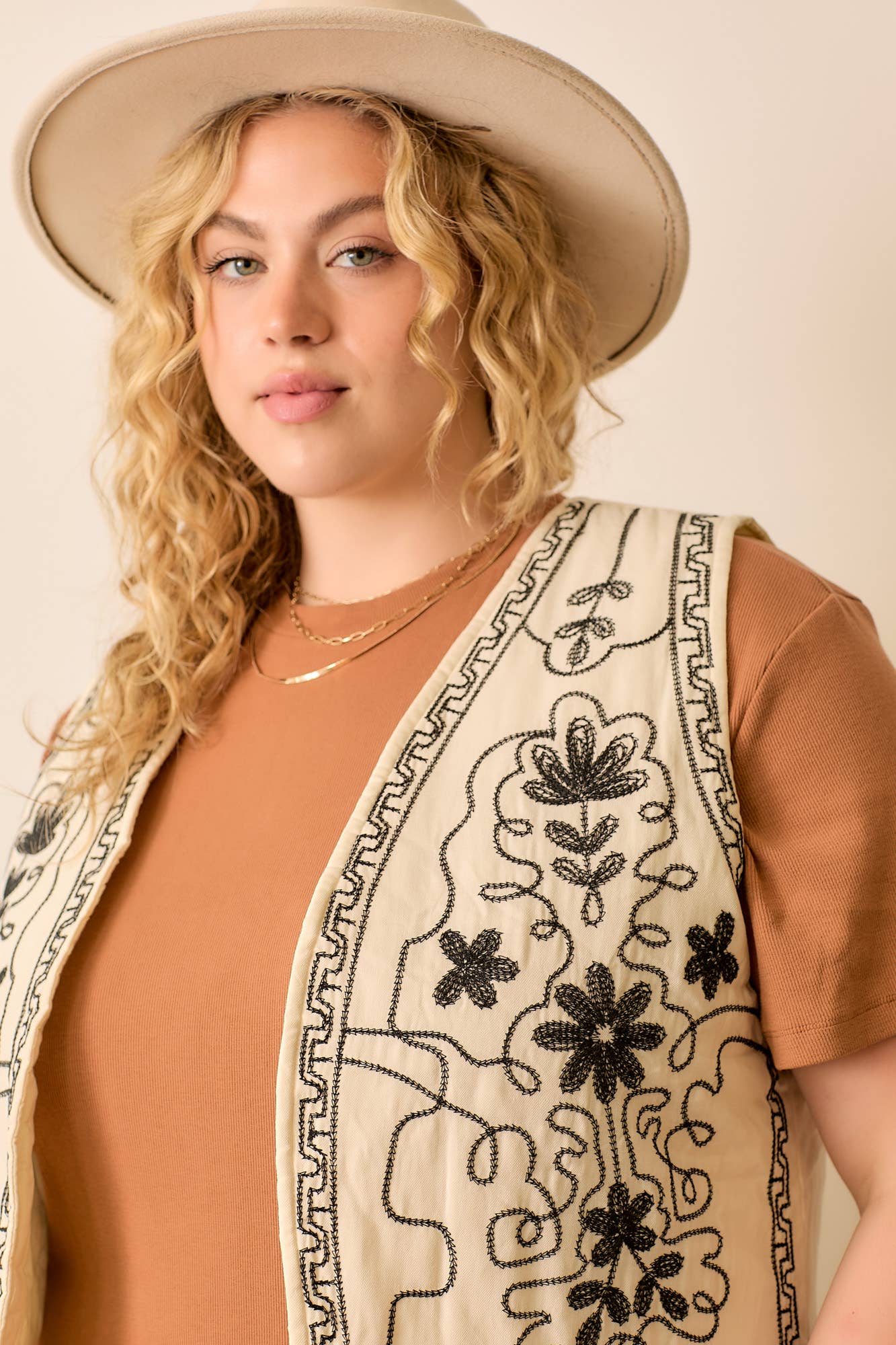 Floral Embroidered Vest