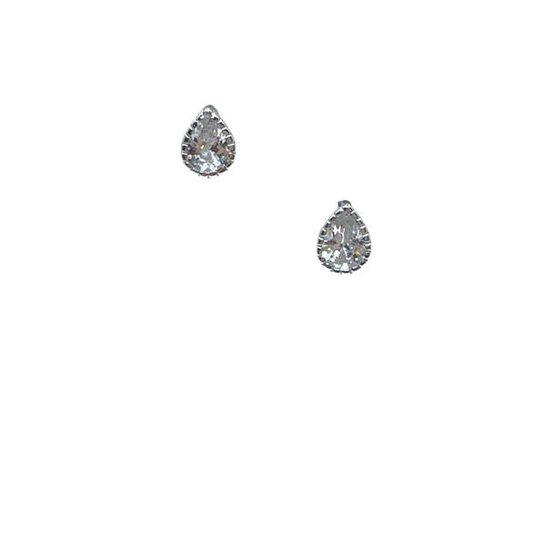 Tiny Teardrop Crystal Post Earrings