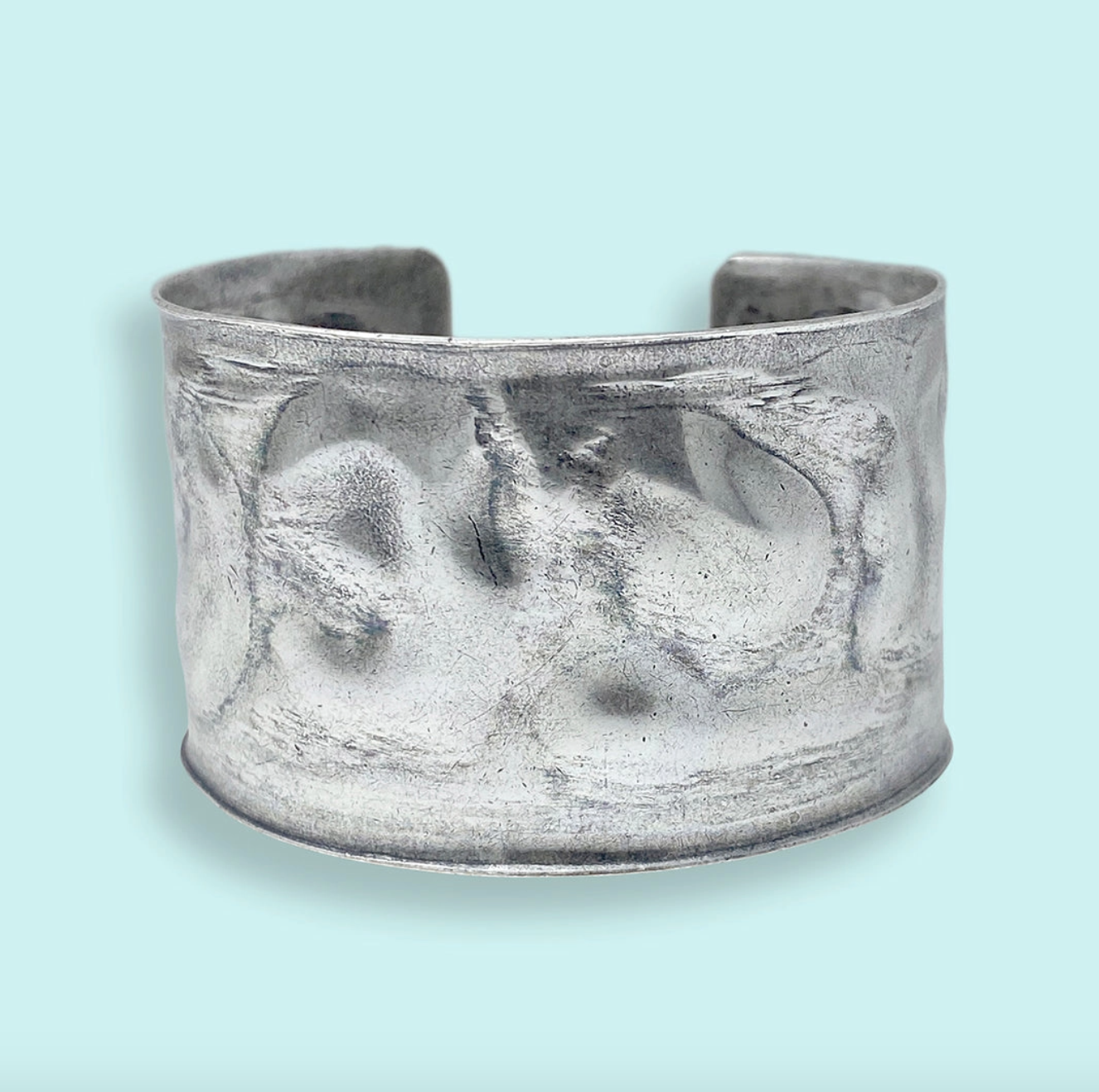 Silver Wrinkled Cuff Bracelet