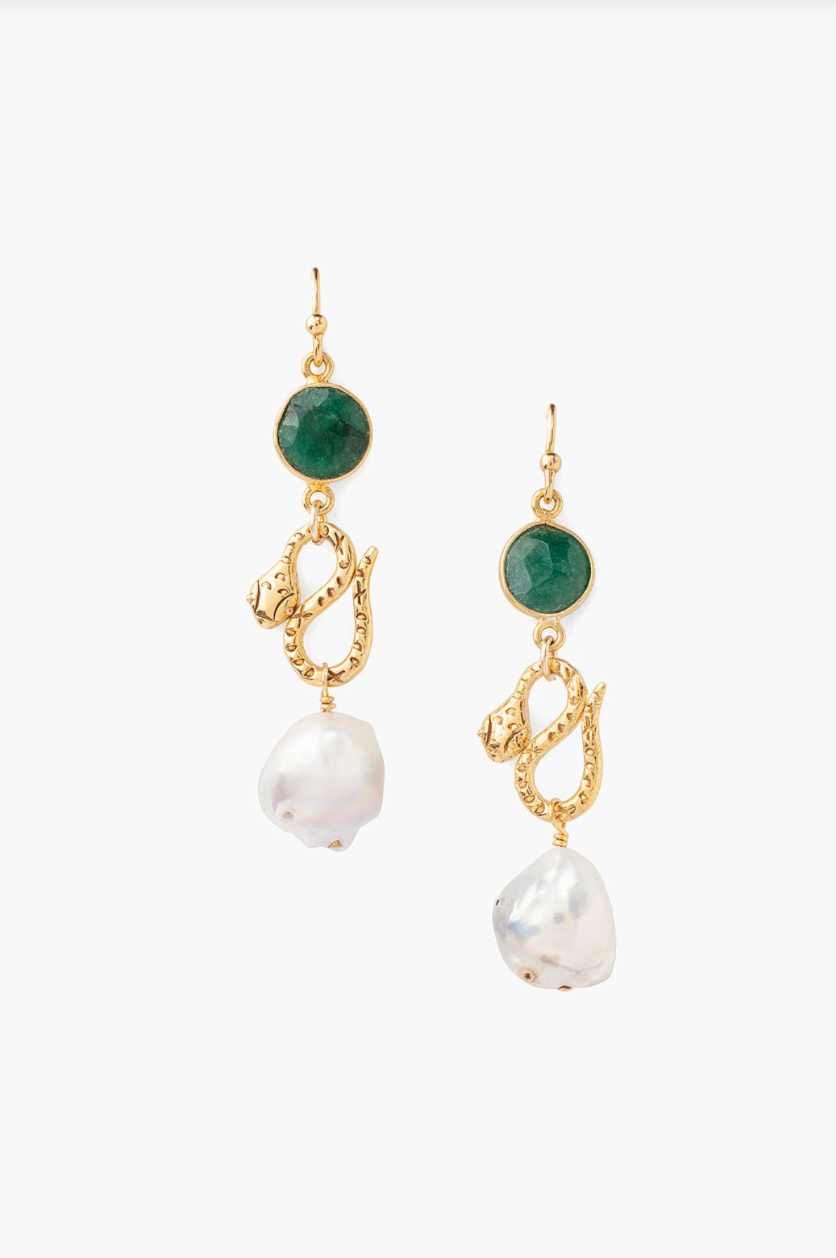 Indian Aventurine Snake Drop Earrings