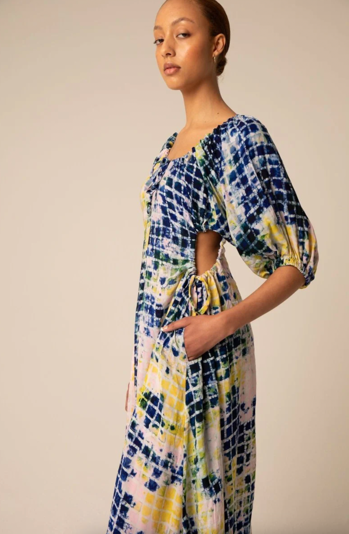 Hand Dyed Willow Dress in Running Time