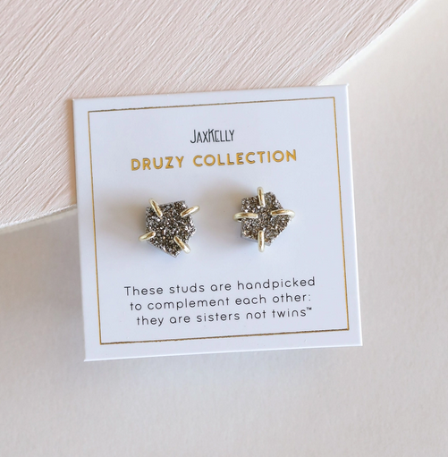 Druzy Prong Earrings