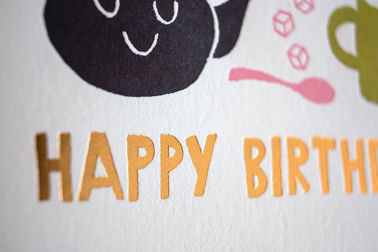 Birthday Tea Party Letterpress Card