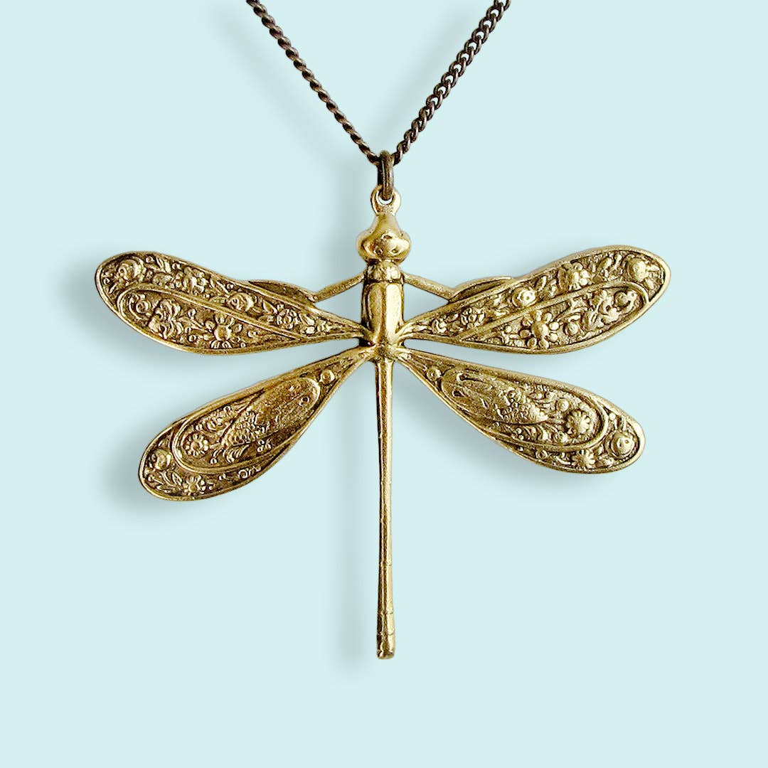 Golden Dragonfly Necklace