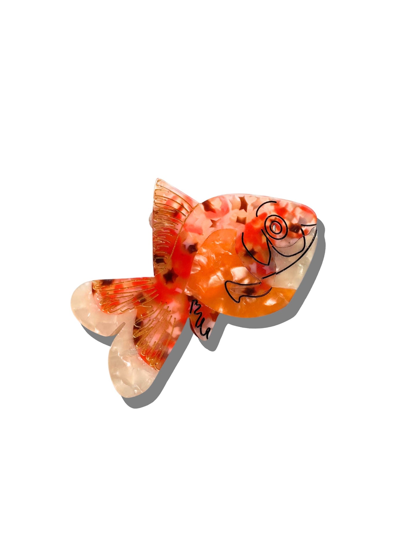 Hand-Painted Goldfish Claw Hair Clip