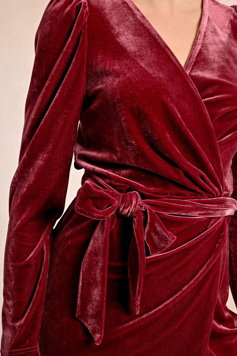 Bella Velvet Wrap Dress