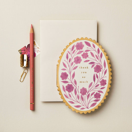 Violet Flora Thank You Card