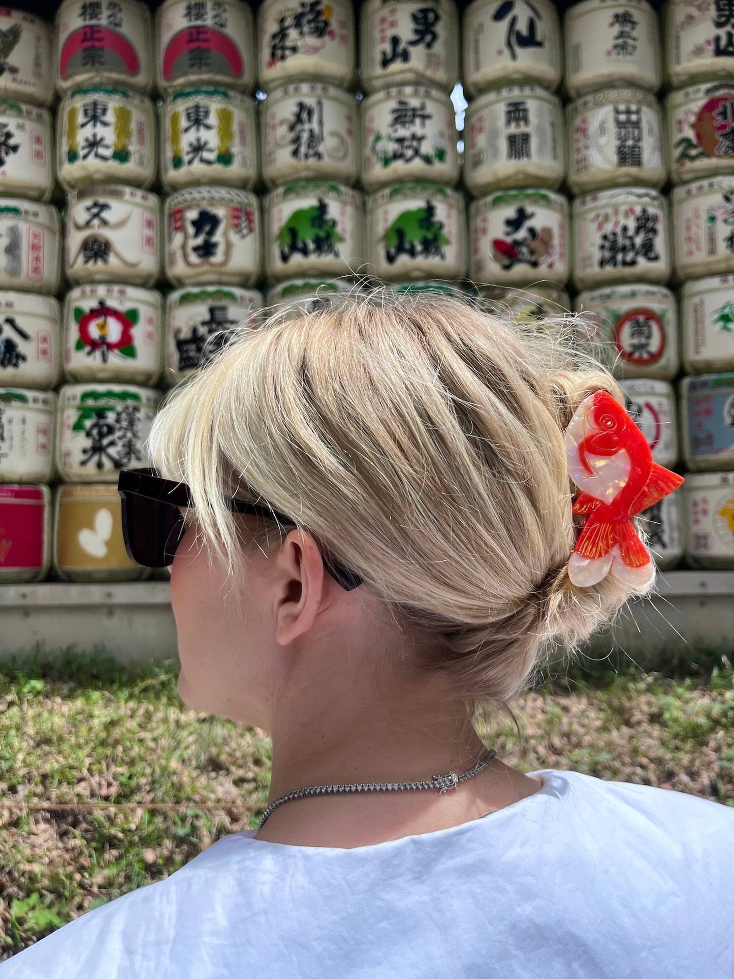 Hand-Painted Goldfish Claw Hair Clip