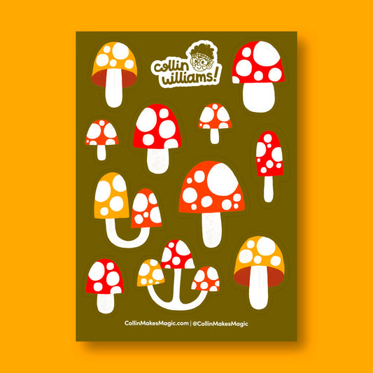 Mushrooms Vinyl Sticker Sheet