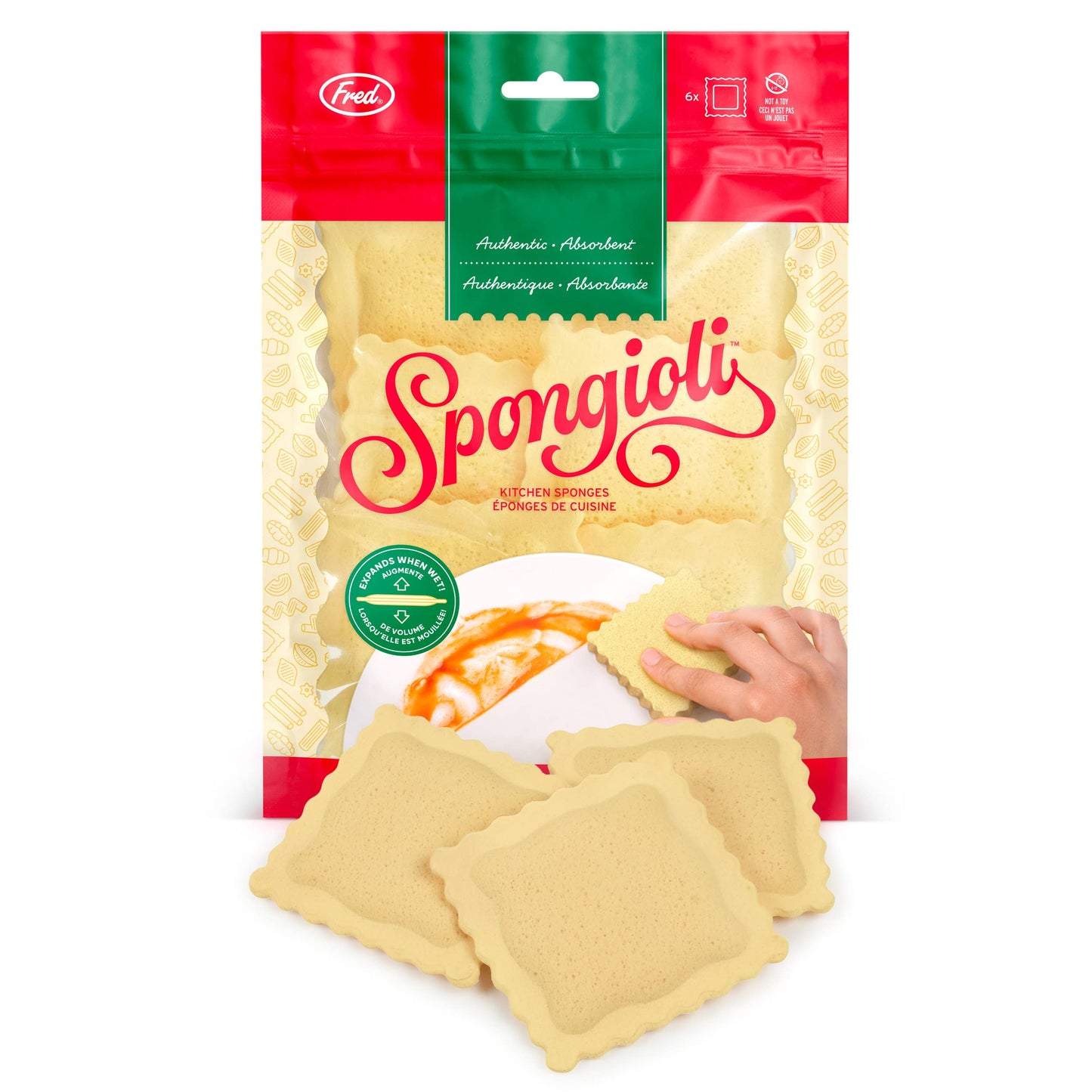 Ravioli Shaped Compressed Sponges