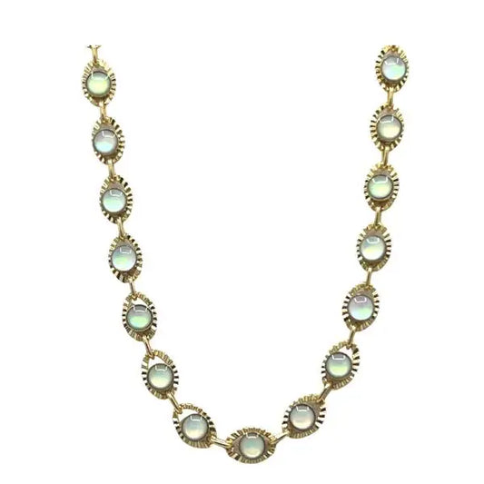 Bezel Set Opalite Necklace