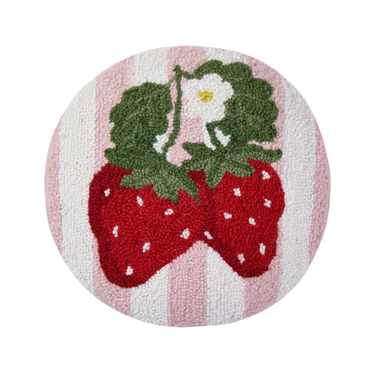 Stripe Strawberries Hook Pillow