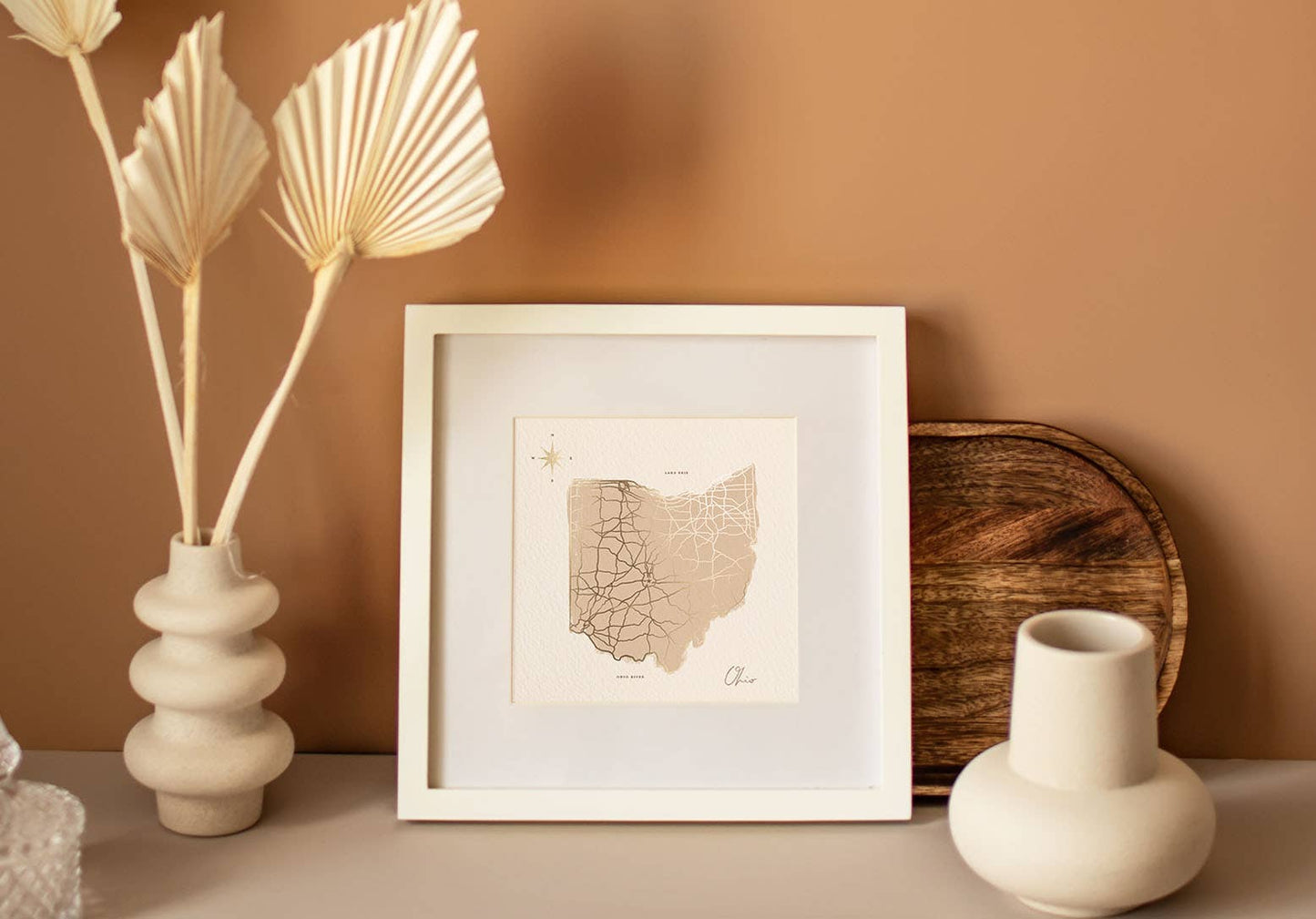 Map of Ohio Foil Mini Art Print