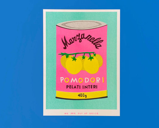 Can of Pomodori Risograph Print