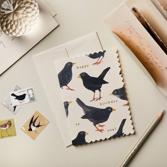 Blackbird Birthday Card