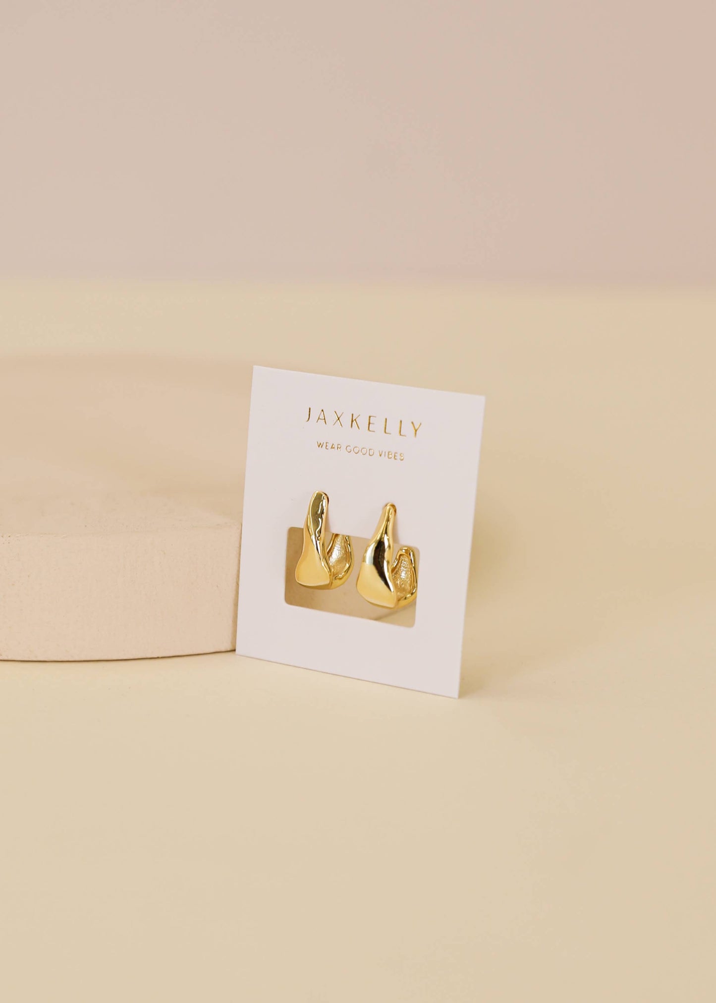 Small Ripple Gold Hoop Earrings