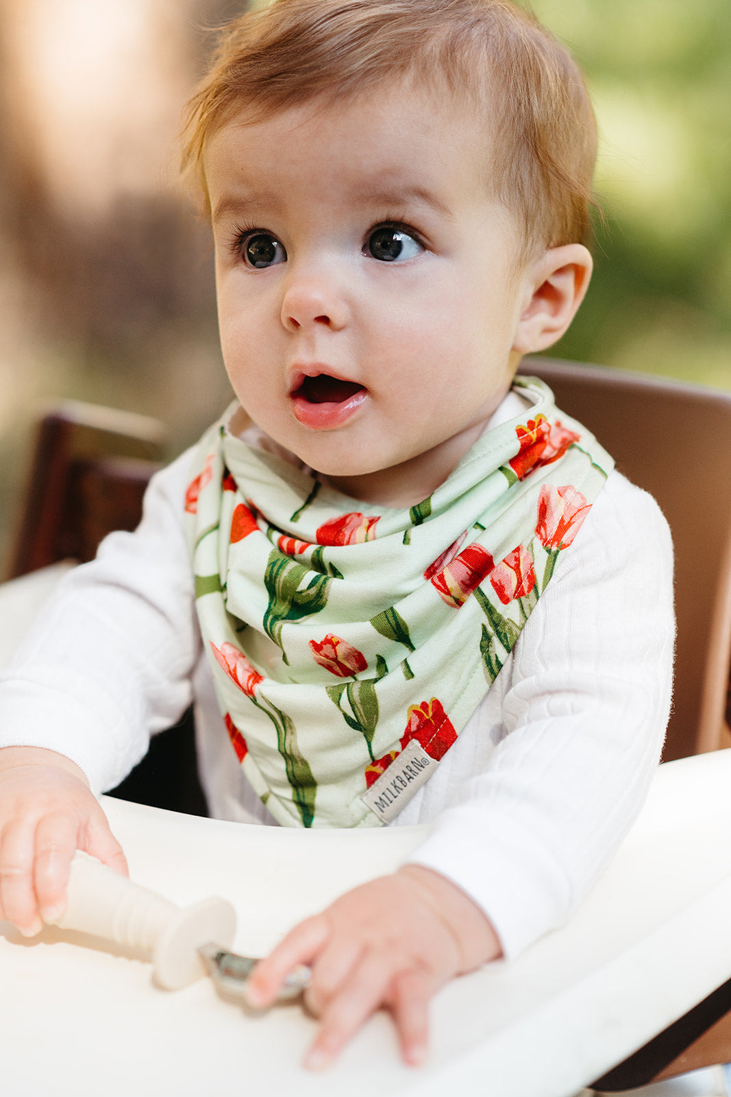 Organic Cotton Three-Layer Kerchief Bib - Tulip