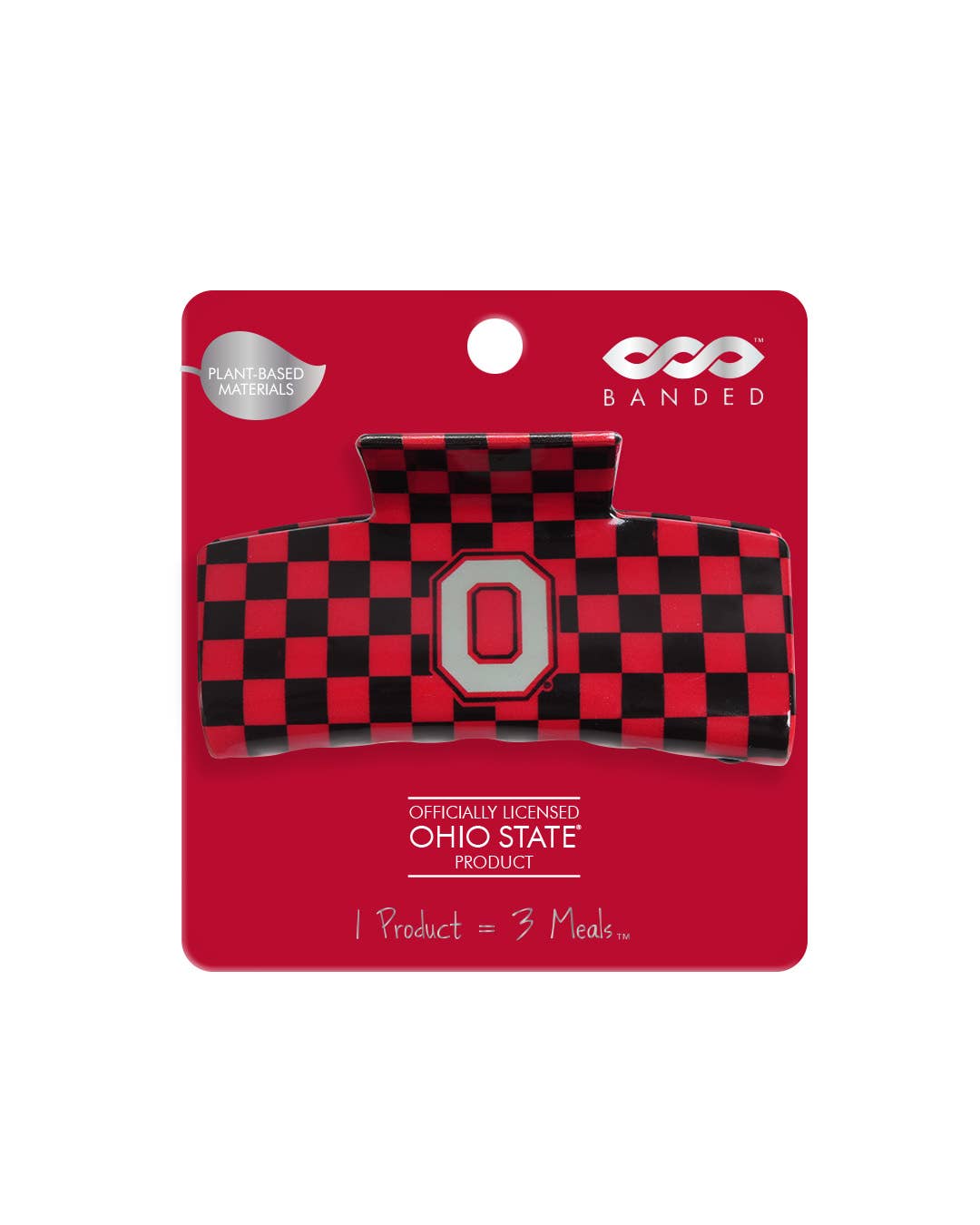 Ohio State® Eco Checkered Block O - Logo Claw Clip