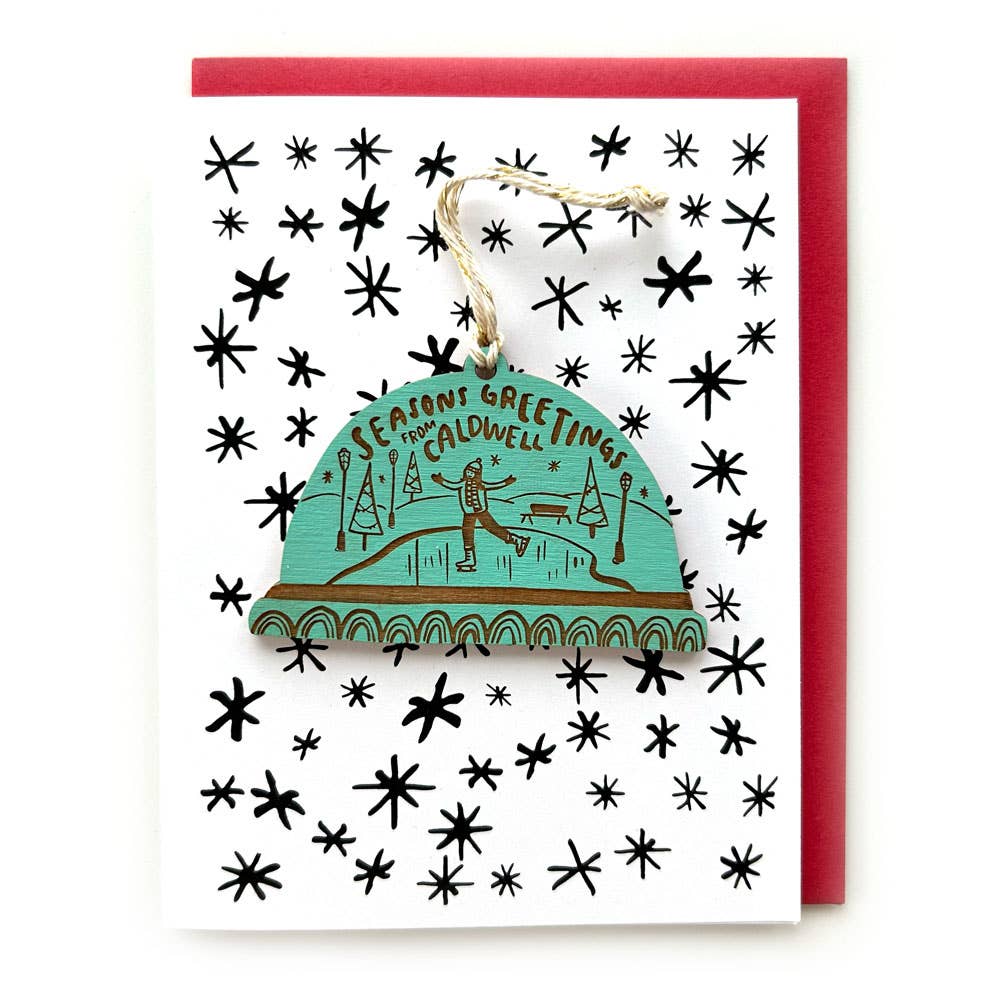 Seasons Greetings From Columbus Ice Skating Ornament