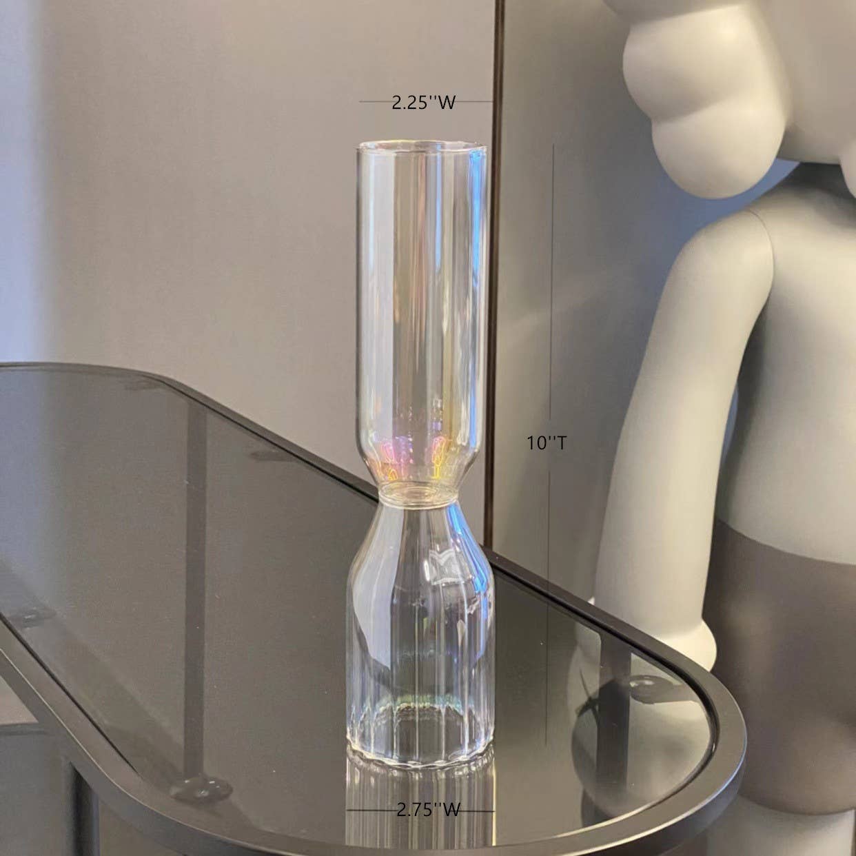 Borosilicate Clear Iridescent Bud Vases