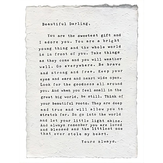 Letter to Sophie Handmade Paper Print