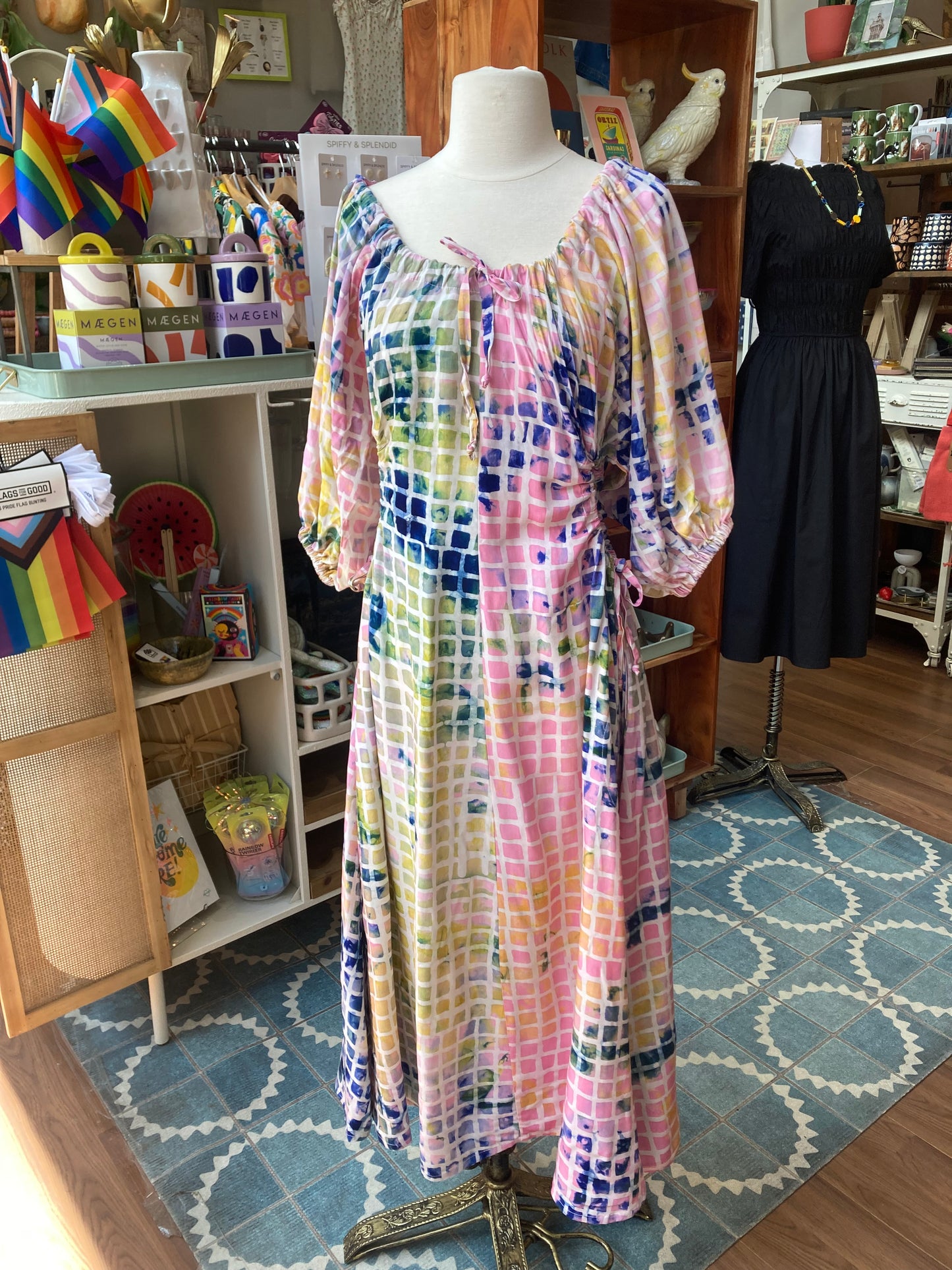 Hand Dyed Willow Dress in Running Time