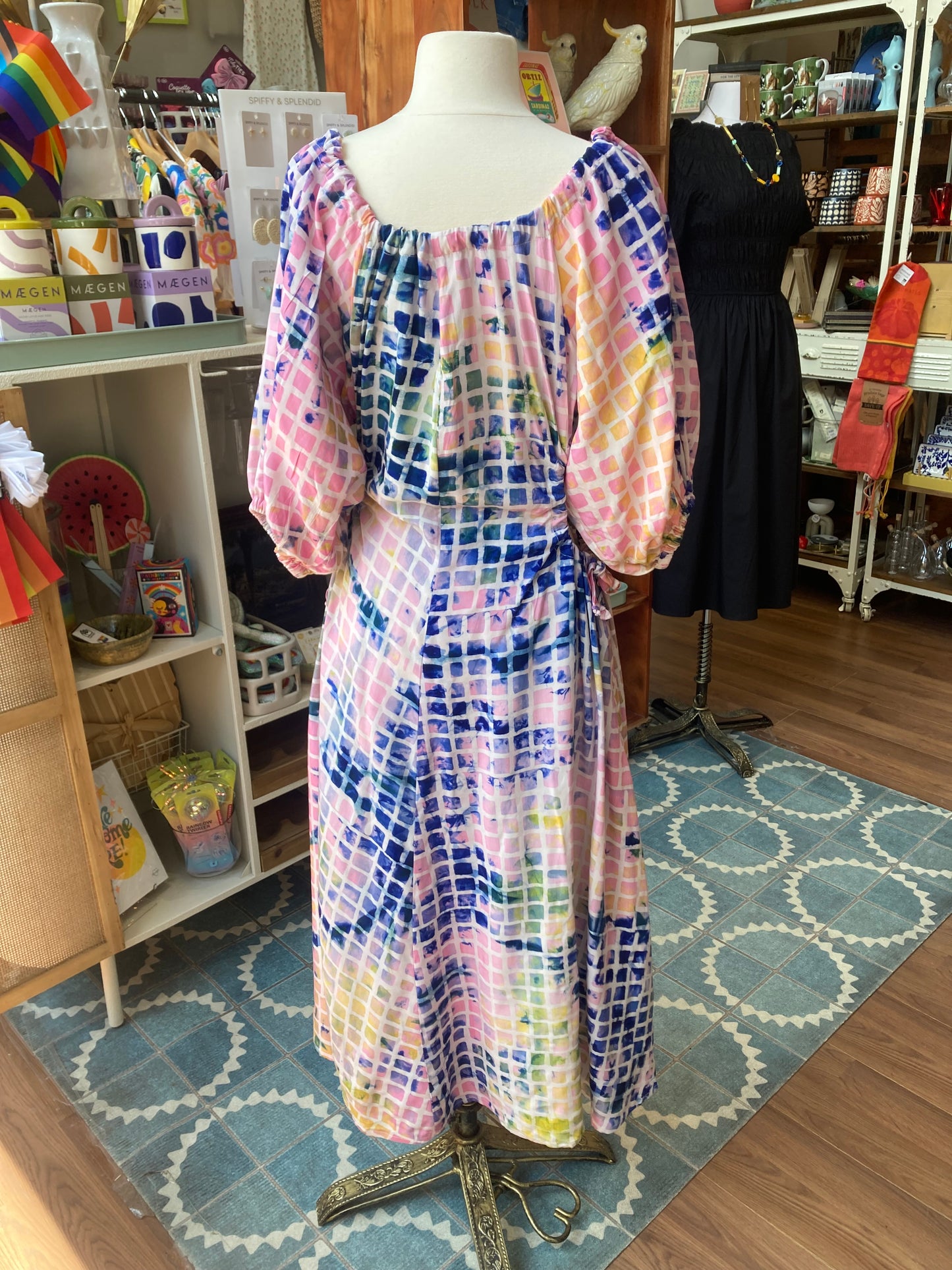 Hand Dyed Willow Dress in Running Time