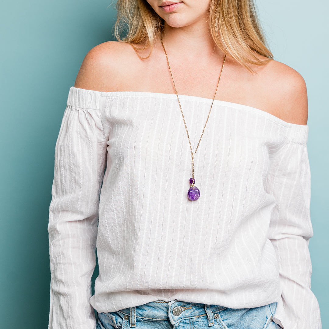 Crystal Perfume Bottle Necklace