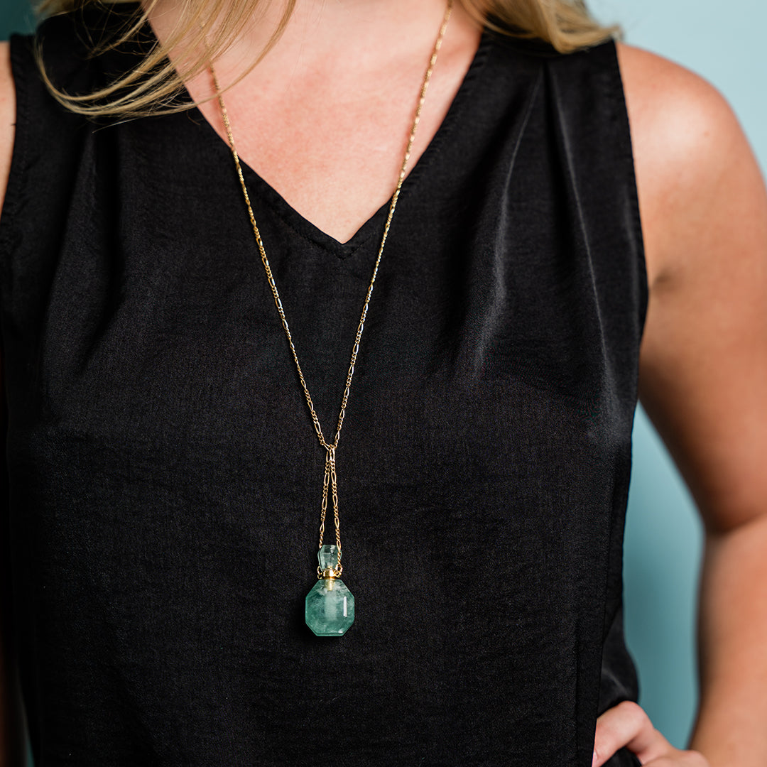 Crystal Perfume Bottle Necklace