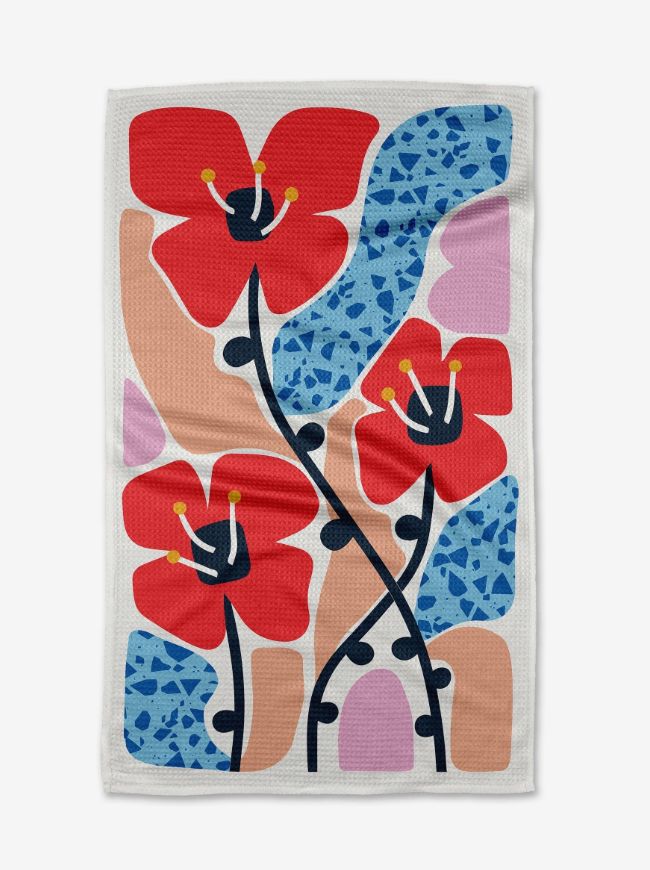 Dizzy Poppies Tea Towel