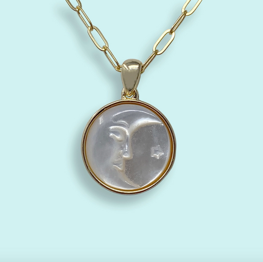 Pearl Man in the Moon Necklace