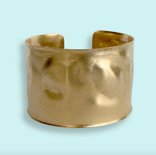 Gold Wrinkled Cuff Bracelet