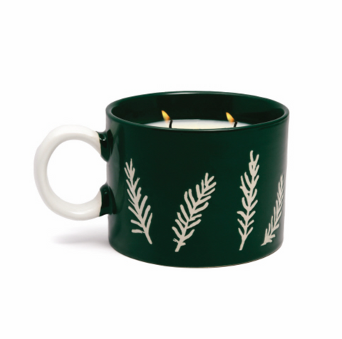 Cypress & Fir Ceramic Candle Mug with Handle