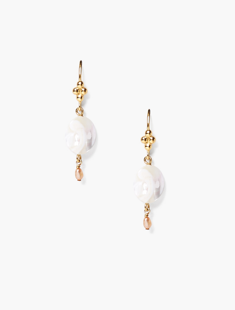 Stone and Pearl Drop Earrings