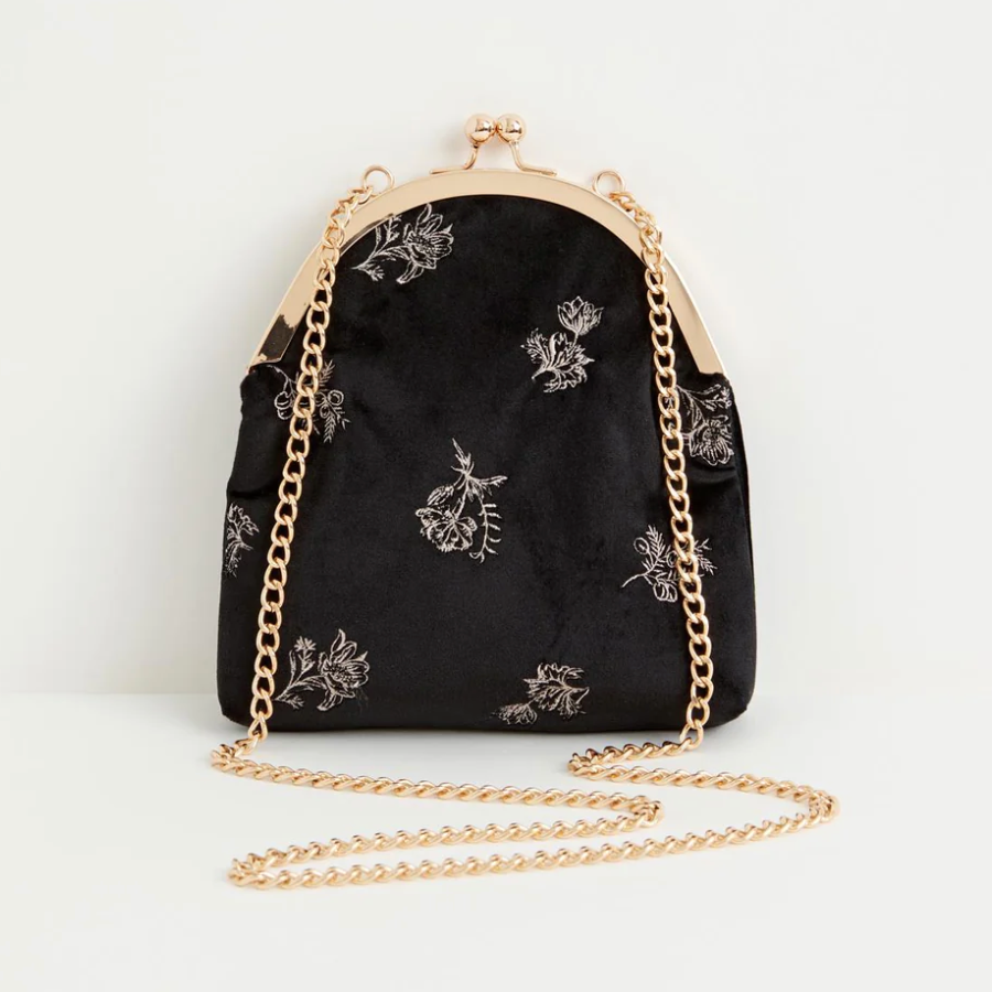 Victoriana Velvet Embroidered Bag