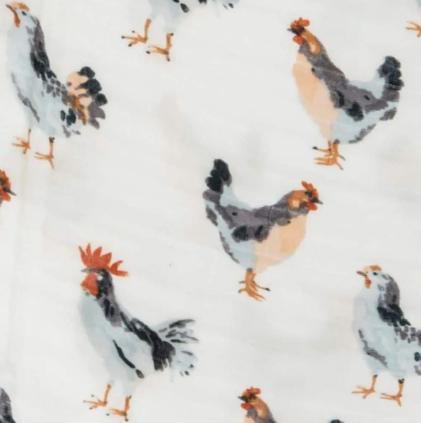 Organic Cotton Three-Layer Kerchief Bib - Chicken