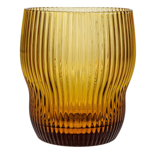 Peggy 8 oz. Amber Fluted Drinking Glass