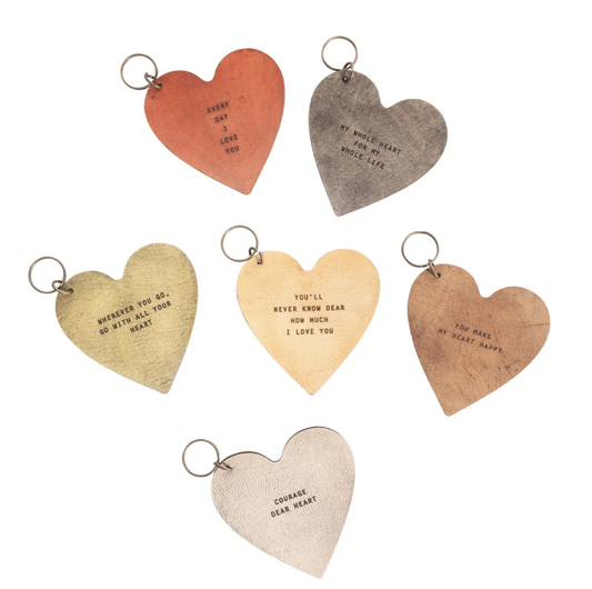 Leather Heart Keychains