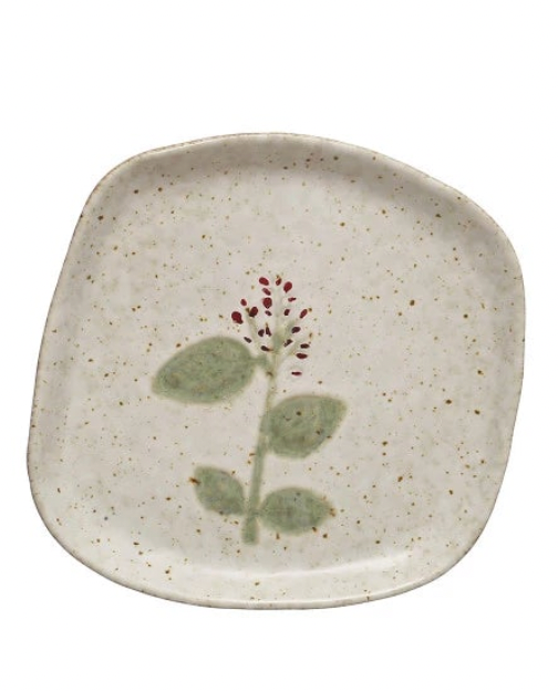 Yuki Hand Painted Botanical Organic Shape Plates