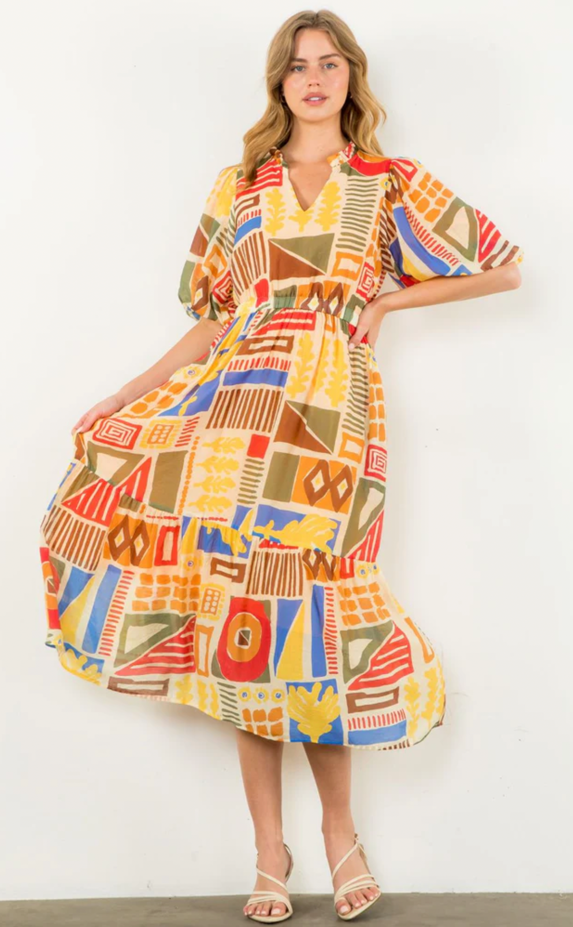 Inga Abstract Shapes Dress