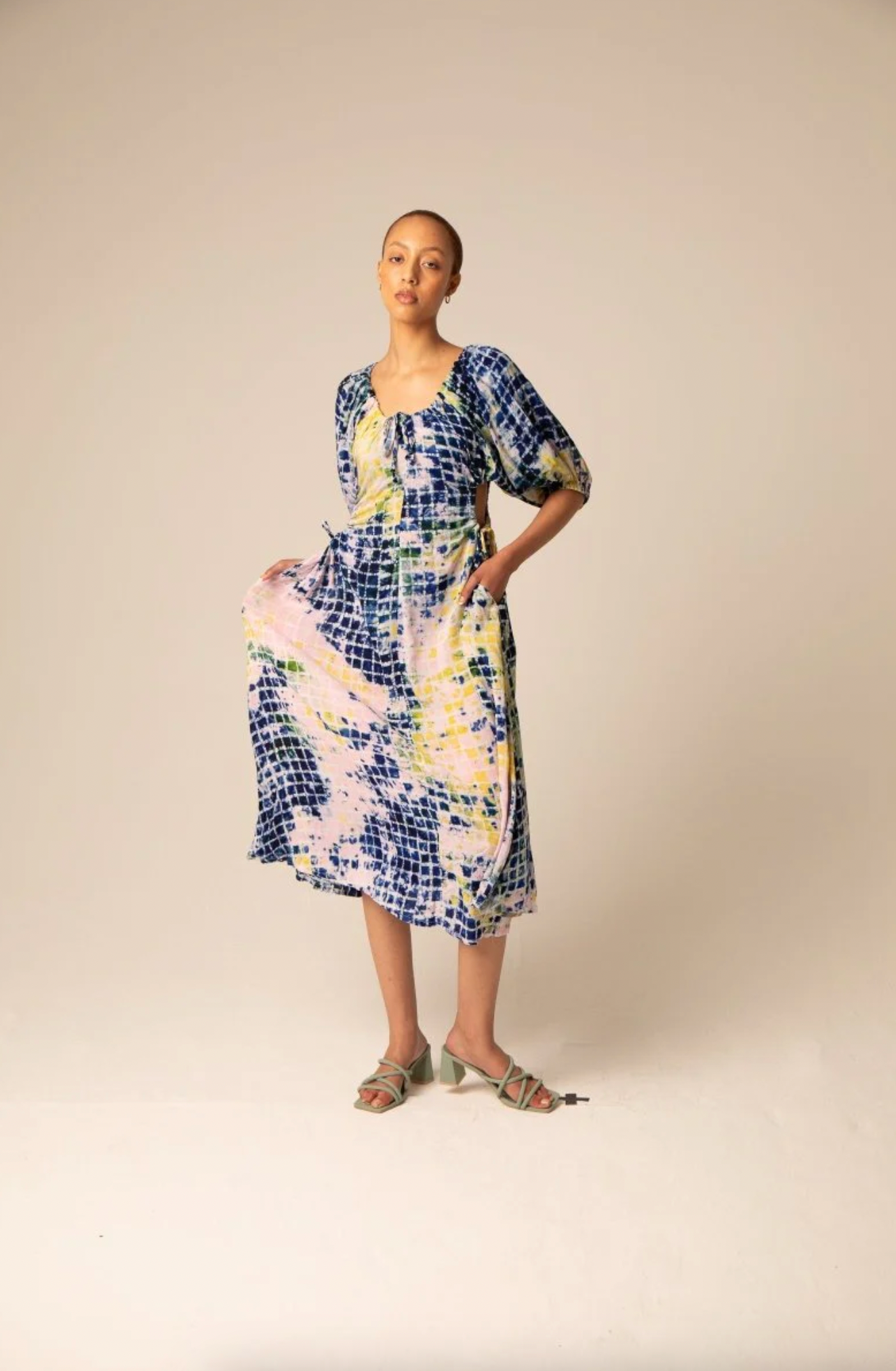 Hand Dyed Willow Dress in Running Time