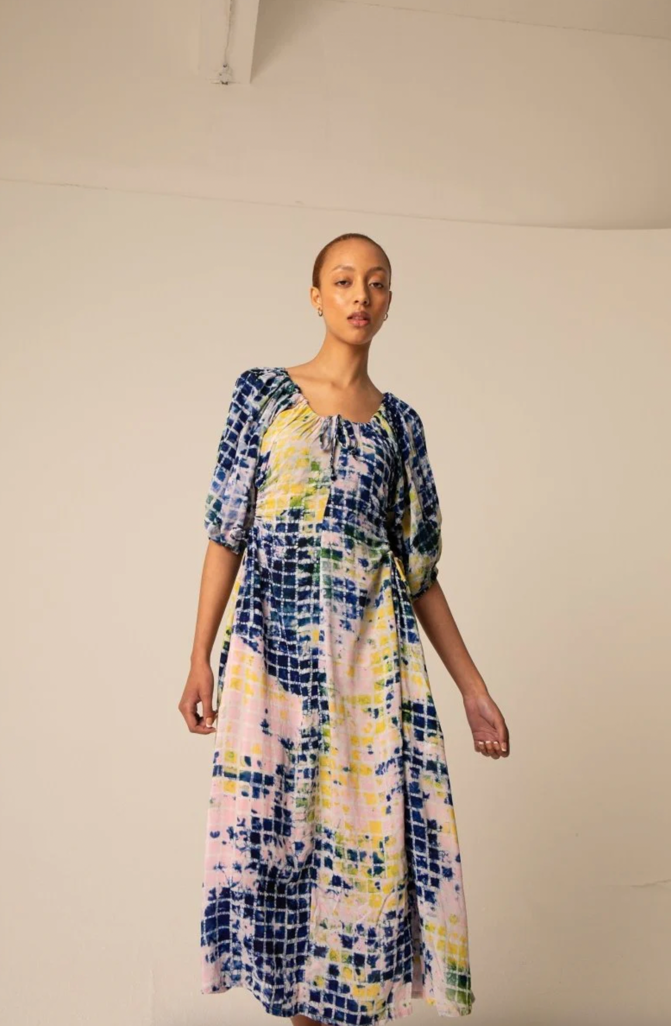 Hand Dyed Willow Dress in Running Time