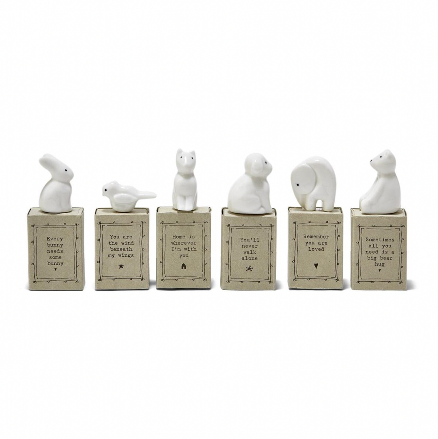 Mini Porcelain Animals in Matchbox - Sweet Sentiments